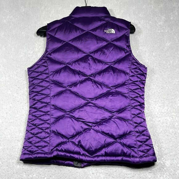 Vintage The North Face Puffer Vest Girls XL Womens Small Goose Down Nuptse 550 - Picture 8 of 12
